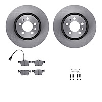 6512-74335 Brake Rotors w/5000 Advanced Brake Pads Kit with Hardware, Fits Select Audi/Volkswagen, Position: Rear