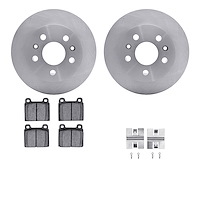 6512-74393 Brake Rotors w/5000 Advanced Brake Pads Kit with Hardware, 1973-1978 Audi/Volkswagen, Position: Front