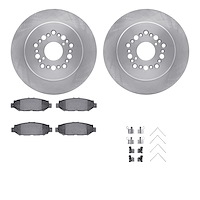 6512-75061 Brake Rotors w/5000 Advanced Brake Pads Kit with Hardware, 1992-2000 Lexus/Toyota/Scion, Position: Rear