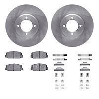 6512-76119 Brake Rotors w/5000 Advanced Brake Pads Kit with Hardware, 1970-1975 Lexus/Toyota/Scion, Position: Front