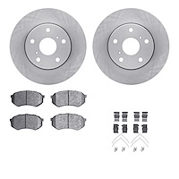 6512-76130 Brake Rotors w/5000 Advanced Brake Pads Kit with Hardware, 1989-1992 Lexus/Toyota/Scion, Position: Front