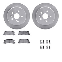 6512-76266 Brake Rotors w/5000 Advanced Brake Pads Kit with Hardware, 1988-1991 Lexus/Toyota/Scion, Position: Rear