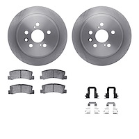 6512-76374 Brake Rotors w/5000 Advanced Brake Pads Kit with Hardware, 1994-1995 Lexus/Toyota/Scion, Position: Rear