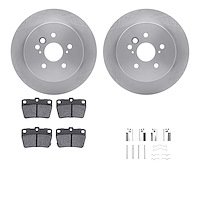 6512-76659 Brake Rotors w/5000 Advanced Brake Pads Kit with Hardware, 2004-2005 Lexus/Toyota/Scion, Position: Rear