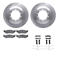 6512-99433 Brake Rotors w/5000 Advanced Brake Pads Kit with Hardware, 2006-2019 Ford/Lincoln/Mercury/Mazda, Position: Rear, Fron