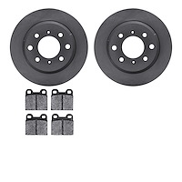 6602-16003 Brake Rotors w/5000 Euro Ceramic Brake Pads, 1964-1994 Alfa Romeo, Position: Rear
