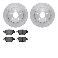 6602-20046 Brake Rotors w/5000 Euro Ceramic Brake Pads, 2001-2004 Multiple Makes/Models, Position: Rear