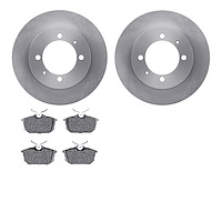 6602-27115 Brake Rotors w/5000 Euro Ceramic Brake Pads, 2000-2004 Multiple Makes/Models, Position: Rear