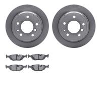 6602-31063 Brake Rotors w/5000 Euro Ceramic Brake Pads, 1981-1986 BMW, Position: Rear