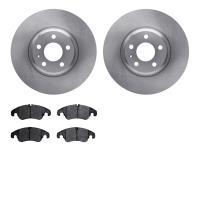 6602-73204 Brake Rotors w/5000 Euro Ceramic Brake Pads, 2008-2011 Audi/Volkswagen, Position: Front