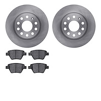6602-74161 Brake Rotors w/5000 Euro Ceramic Brake Pads, 2005-2018 Audi/Volkswagen, Position: Rear