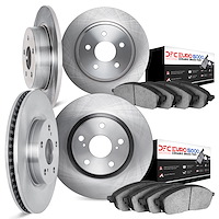 6604-74000 Brake Rotors w/5000 Euro Ceramic Brake Pads, 2015-2021 Audi/Volkswagen, Position: Front and Rear