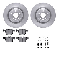 6612-20103 Brake Rotors w/5000 Euro Ceramic Brake Pads Kit with Hardware, 2017-2020 Multiple Makes/Models, Position: Rear