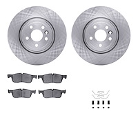6612-20119 Brake Rotors w/5000 Euro Ceramic Brake Pads Kit with Hardware, 2017-2019 Multiple Makes/Models, Position: Front