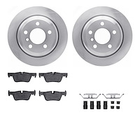 6612-31408 Brake Rotors w/5000 Euro Ceramic Brake Pads Kit with Hardware, 2013-2020 BMW, Position: Rear