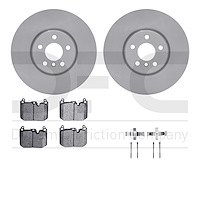 6612-32069 Brake Rotors w/5000 Euro Ceramic Brake Pads Kit with Hardware, 2015-2019 Mini, Position: Front