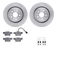 6612-79010 Brake Rotors w/5000 Euro Ceramic Brake Pads Kit with Hardware, Fits Select Maserati, Position: Rear