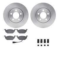 6612-92015 Brake Rotors w/5000 Euro Ceramic Brake Pads Kit with Hardware, 2003-2017 Audi/Volkswagen, Position: Front