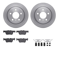6612-92023 Brake Rotors w/5000 Euro Ceramic Brake Pads Kit with Hardware, 2012-2018 BMW, Position: Rear