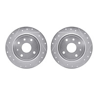 7002-01010 Drilled/Slotted Brake Rotors [Silver], 2004-2009 Multiple Makes/Models, Position: Rear