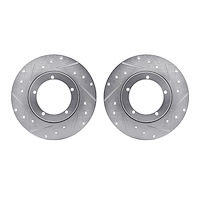 7002-02001 Drilled/Slotted Brake Rotors [Silver], 1965-1976 Porsche, Position: Front