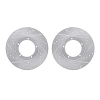 7002-02002 Drilled/Slotted Brake Rotors [Silver], 1967-1988 Porsche, Position: Front