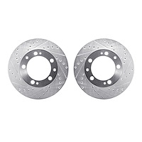 7002-02012 Drilled/Slotted Brake Rotors [Silver], 1987-1989 Porsche, Position: Front