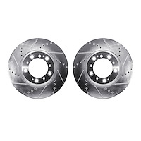 7002-02033 Drilled/Slotted Brake Rotors [Silver], 1999-2021 Porsche, Position: Rear