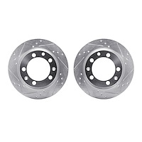 7002-02038 Drilled/Slotted Brake Rotors [Silver], 1977-1988 Porsche, Position: Rear