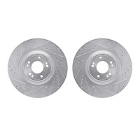 7002-03004 Drilled/Slotted Brake Rotors [Silver], 2012-2017 Kia/Hyundai/Genesis, Position: Front
