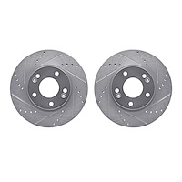 7002-03015 Drilled/Slotted Brake Rotors [Silver], Fits Select Kia/Hyundai/Genesis, Position: Front
