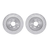 7002-03046 Drilled/Slotted Brake Rotors [Silver], 2010-2016 Kia/Hyundai/Genesis, Position: Rear
