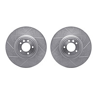 7002-11017 Drilled/Slotted Brake Rotors [Silver], Fits Select Land Rover, Position: Front