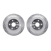 7002-13028 Drilled/Slotted Brake Rotors [Silver], 2006-2014 Subaru, Position: Rear