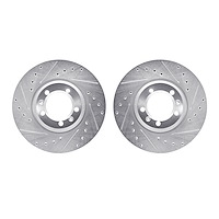 7002-16004 Drilled/Slotted Brake Rotors [Silver], 1981-1989 Alfa Romeo, Position: Front