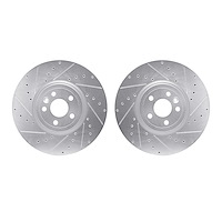 7002-20003 Drilled/Slotted Brake Rotors [Silver], 2017-2020 Multiple Makes/Models, Position: Front