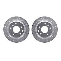 7002-20033 Drilled/Slotted Brake Rotors [Silver], 1990-1995 Jaguar, Position: Rear