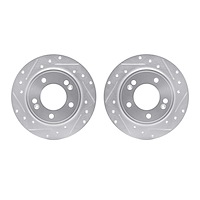 7002-21028 Drilled/Slotted Brake Rotors [Silver], Fits Select Kia/Hyundai/Genesis, Position: Rear