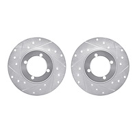 7002-22001 Drilled/Slotted Brake Rotors [Silver], 1967-1974 Opel, Position: Front