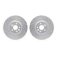 7002-27027 Drilled/Slotted Brake Rotors [Silver], 2016-2017 Volvo, Position: Front