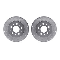 7002-27034 Drilled/Slotted Brake Rotors [Silver], 1988-1994 Volvo, Position: Rear