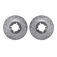 7002-31003 Drilled/Slotted Brake Rotors [Silver], 1967-1976 BMW, Position: Front