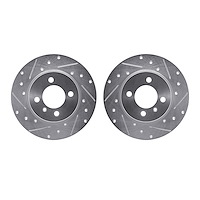 7002-31010 Drilled/Slotted Brake Rotors [Silver], 1984-1985 BMW, Position: Front