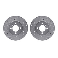 7002-31012 Drilled/Slotted Brake Rotors [Silver], 1984-1991 BMW, Position: Front