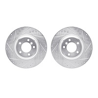 7002-31017 Drilled/Slotted Brake Rotors [Silver], 2007-2015 BMW, Position: Front