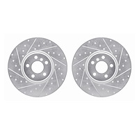 7002-31021 Drilled/Slotted Brake Rotors [Silver], Fits Select Multiple Makes/Models, Position: Front