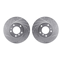 7002-31024 Drilled/Slotted Brake Rotors [Silver], 1989-1995 BMW, Position: Front