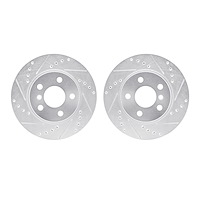 7002-31048 Drilled/Slotted Brake Rotors [Silver], 2014-2021 BMW, Position: Front