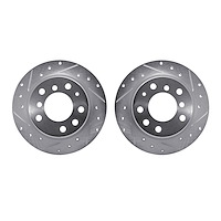7002-31072 Drilled/Slotted Brake Rotors [Silver], 1969-1981 BMW, Position: Rear