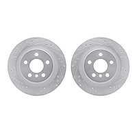 7002-31073 Drilled/Slotted Brake Rotors [Silver], Fits Select Multiple Makes/Models, Position: Rear